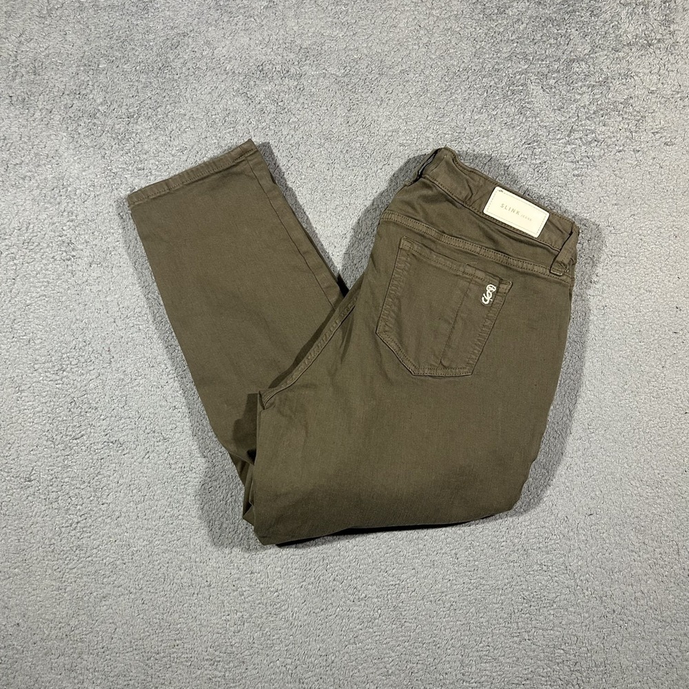 Slink Jeans Curvy Women's Jeans size 14 Olive Green Office Pants Trouser #2920